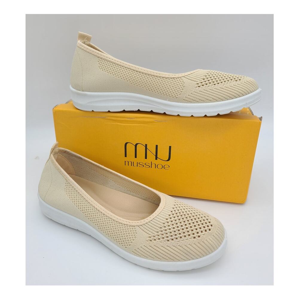MUSSHOE Walking Shoes Women Size 10 Breathable Mesh Slip-On Sneakers Lightweight